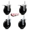 Service Caster 5 Inch Soft Rubber Swivel 34 Inch Threaded Stem Caster Set 2 Total Lock Brakes SCC-TSTTL20S514-SRS-34212-2-S-2 - alternate 3